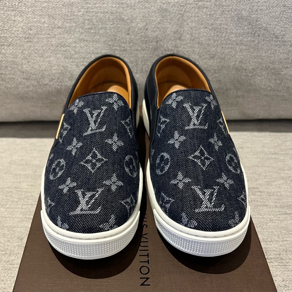Louis Vuitton Tempo Slip On Sneaker Denim Monogram